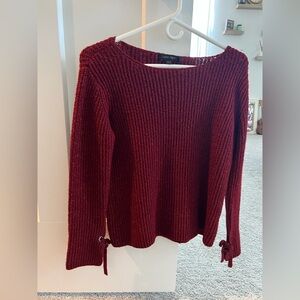 Love Tree Women's Burgundy Crew Neck Sweater